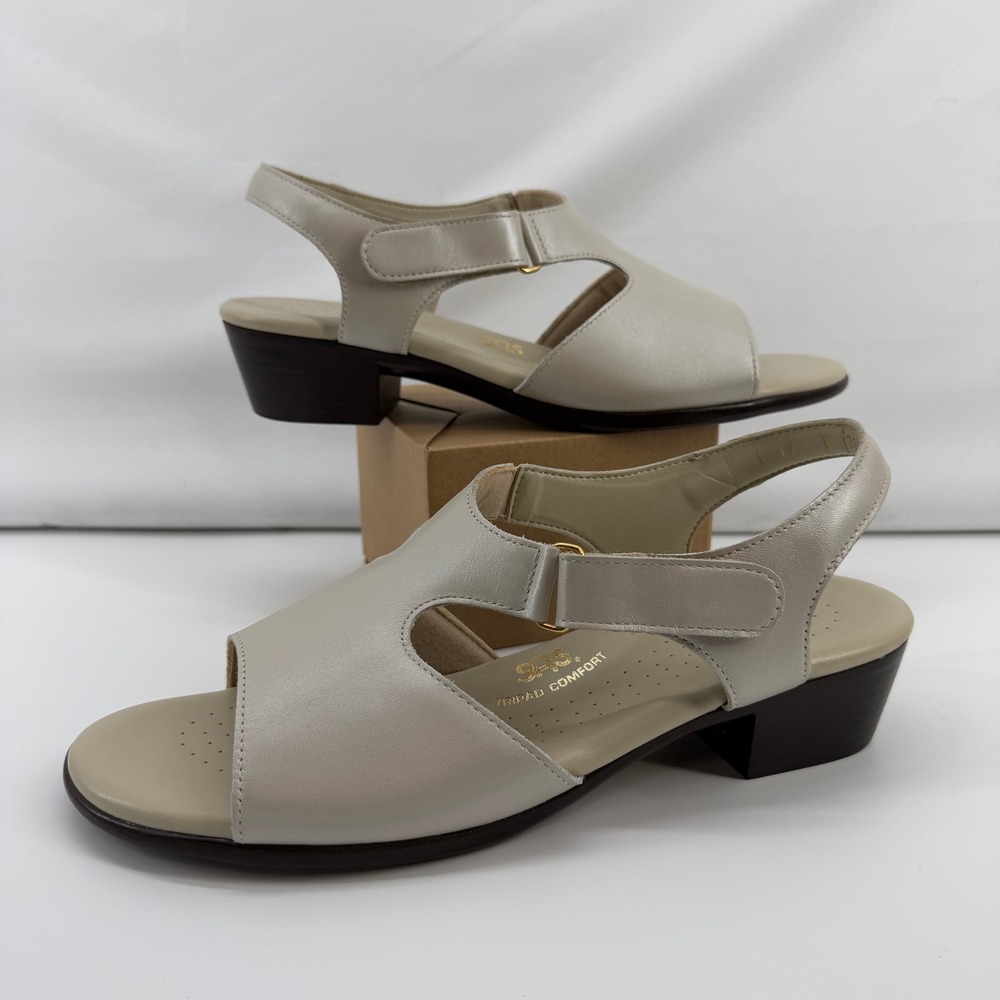 SAS Tripad Comfort Sandals Womens 11 M Champagne Pearl Leather Slingback USA